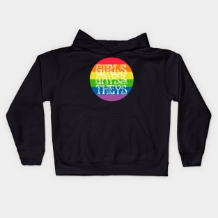 Girls, gays and they pride tee shirt design Kids Hoodie